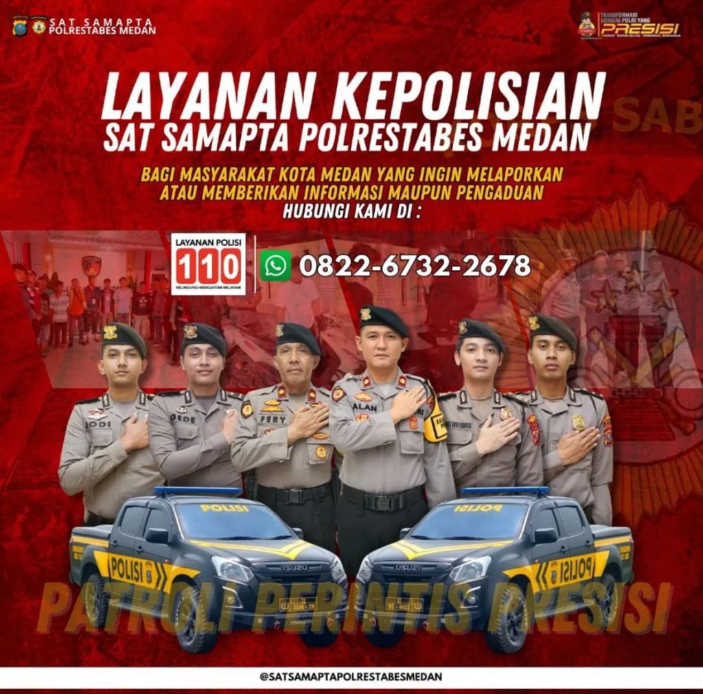 Bagi masyarakat kota Medan bila ingin memberikan informasi ke polisi