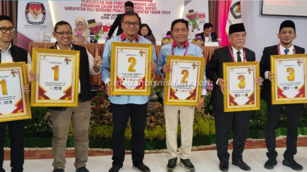 Tiga Paslon Bupati dan Wakil Bupati Deli Serdang periode 2024 – 2029