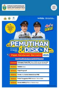 Pemutihan Pajak Kendaraan Bermotor Sumut Mulai 1Oktober BEBAS DENDA DISKON HINGGA 5%